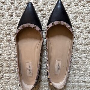 Valentino rockstud flats  size 39.5 (used)